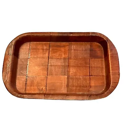 Weavewood Wood Serving Tray Mid Century Modern Vintage Woven • $18.99