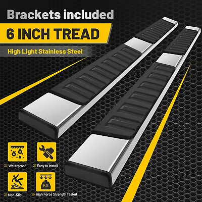 For 17-24 Ford F250 Superduty Crew Cab 6  Running Board Nerf Bar Side Step S/S H • $138.99