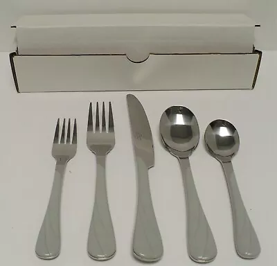 FIESTA PEARL GRAY SWIRL FLATWARE 5-Pc Set From 1999 New Old Stock FREE SHIPPING • $49