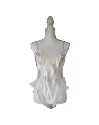 Medium Vintage Victoria's Secret Ivory/White Bodysuit Teddie Lingerie Bridal • $32.99