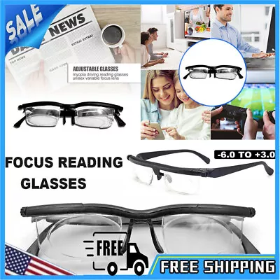 NEW Dial Adjustable Glasses Variable Focus For Reading Distance Vision Eyeglass • $9.59