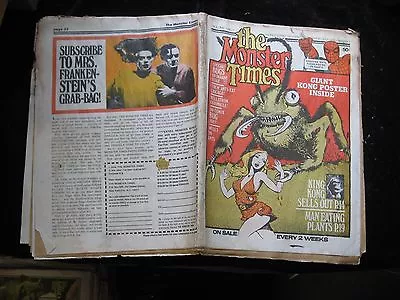 Vintage The Monster Times Volume 1 No. 3 Newspaper Magazine King Kong Bugs • $19.99