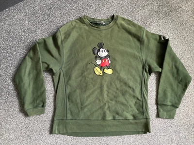 £8 • Buy Vintage Mickey Mouse The Disney Store Sweatshirt Sweater Army Green Sweater