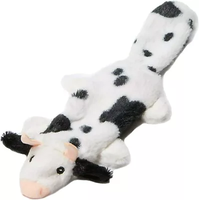 Animate Flat Big Teeth Crinkle Dog Toy Unstuffed Cow Dog Chew Toys With Squeaker • £6.49