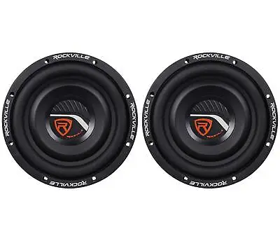 (2) Rockville W8T4-S4 8  Shallow Mount 2000w Car Subwoofers 4 Ohm Subs • $84.95