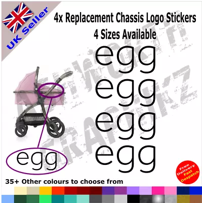 4x BabyStyle Egg Replacement Chassis Logo Stickers Pushchair Pram Stroller • £3.49