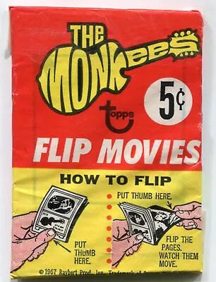 1967 The Monkees Flip Book Movies Vintage Trading Card Wax Pack Raybert • $156.45