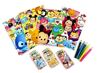 Tsum Tsum Colouring Book With Colouring Pencils (12packs) Job Lot Party Fillers • £9.99