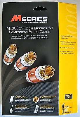 Monster Cable M1000CV ULTIMATE YPbPr HD Component Video 4’ HDTV INTERCONNECT 🎁 • $38.85