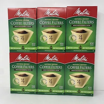 Melitta Natural Brown Coffee Filters #4 Fits 8-12 Cone Coffee Makers 600 Total • $34.99