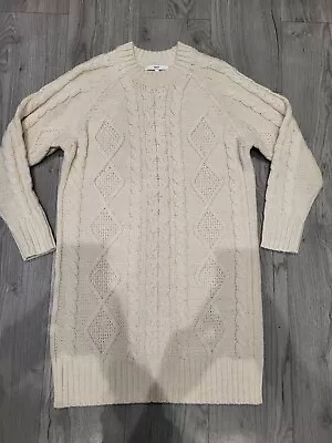 NEXT Cable Knit Cream Jumper Dress Size M • £10