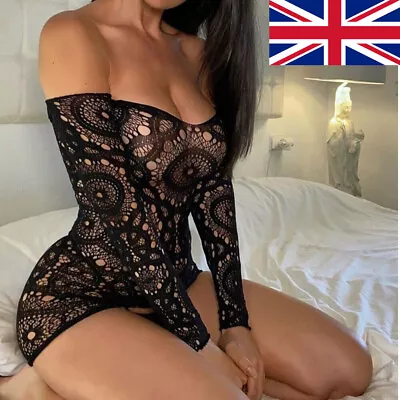 £5.46 • Buy Womens Sexy Bodycon Evening Mini Dress Clubwear See-through Mesh Sheer Dress