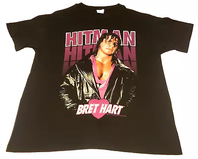 BRET HITMAN HART Vintage 1993 Original USA Titan Sports WWF Wrestling XL T-SHIRT • $199.99