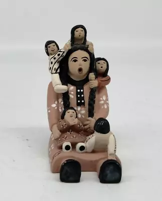 Miniature Navajo Storyteller  Hand Painted Figurine  Woman & 5 Children • $24.99