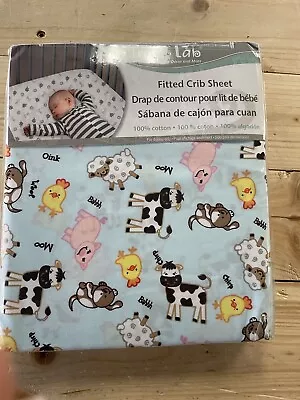 NEW Trend Lab Farm Animals Fitted Crib Sheet Nursery Bedding • $12