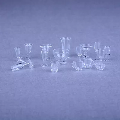 17pcs Dollhouse Miniature Ice Cream Cups Set Toy Kitchen Dining-Room Clear ‘-LO • $1.11