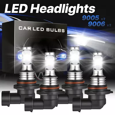 9006 9005 LED Headlight KIT Combo Bulbs High Low Beam White 10000K Super Bright  • $19.54