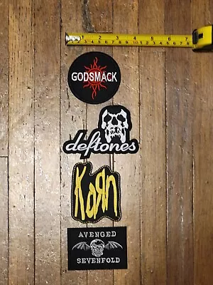 4 Metal Rock Patch Lot Sew Iron On Godsmack Korn Deftones Avenged Sevenfold • $16