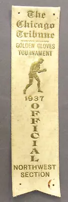 1937 Chicago Tribune GOLDEN GLOVES TOURNAMENT OFFICIAL Ribbon Boxing • $19.99