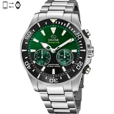 Jaguar Connected Watch Green Black Dial & Black Bezel J888/5 • £294.55