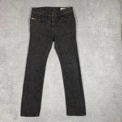 Diesel Safado Jeans Mens 29 X 30 Black 008DK Wash Stretch Denim Button Fly Italy • $79.99