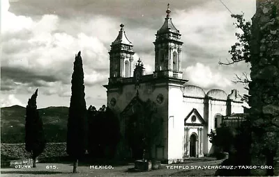 Real Photo Postcard Templo Sta. Veracruz Taxco Gro. Mexico - Circa 1950s • $7.95