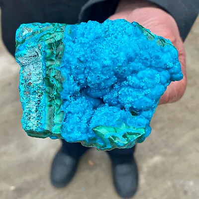 392G Natural Chrysocolla/Malachite Transparent Cluster Rough Mineral Sample. • $15.50