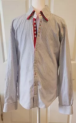 7 Camicie Italian Iconic Poplin Dress Shirt-Size L-Slim Fit • $28.99