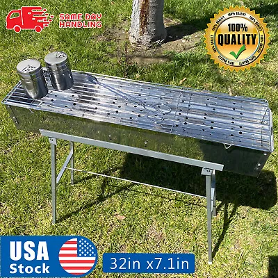 32  Party Griller Stainless Steel Charcoal Grill Yakitori BBQ Garden Lamb Kebab • $89.98