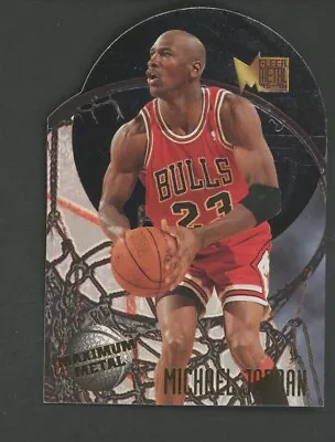 1995-96 Fleer Metal Maximum Metal Die-Cut #4 Michael Jordan Chicago Bulls HOF • $5