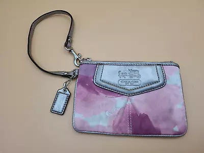 COACH Pink Tie Dye Wristlet Zip Wristlet Wallet • $22.99