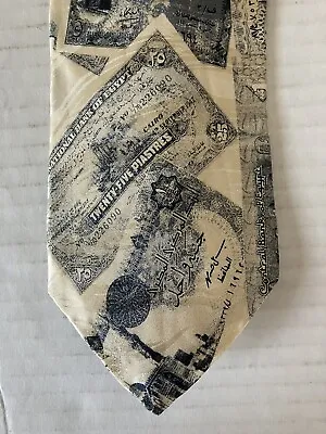 Museum Artifacts Men's Necktie Tie Silk Satin Egypt Egyptian Money Currency 56  • $12.95