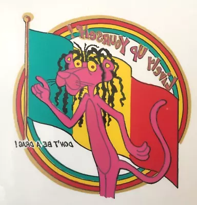 Vintage Rasta Sticker Decal - Pink Panther Dreads Rastafari Jamaica Rastafarian • $12