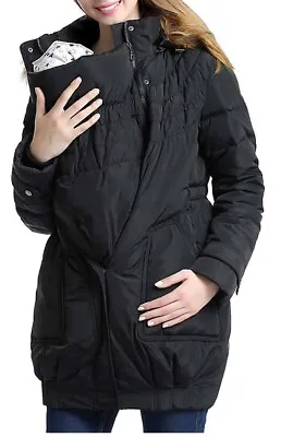 🖤Kimi & Kai Maternity Coat Black Med.NWT Retails For $377!! Removable Baby Coat • $155.55