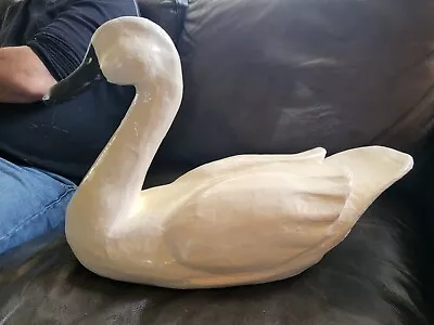 VTG Paper Mache Swan Goose  Primative Folk Art Swan Decoy Decorative Duck 19x13 • $75