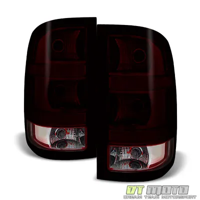2007-2013 GMC Sierra 1500 2500 3500 Red Smoke Tail Lights Brake Lamps Left+Right • $88.99