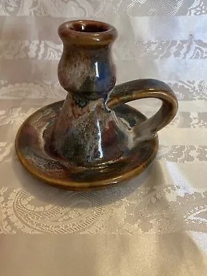 Vintage Hermitage Pottery Multicolor Marble Finger Candle Holder • $7.50