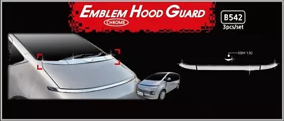 Emblem Hood Guard Chrome Silver 3Pcs B542 For Hyundai Staria Van 2022~2024 • $109.95