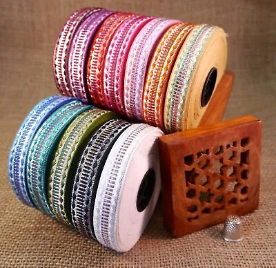 £2 • Buy Indian Asian Rainbow Diamond Pattern Jacquard Trim Ribbon Sari M11