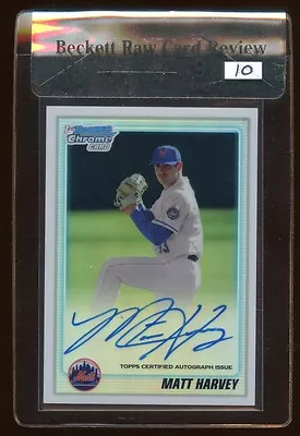 Bgs 9 *10* Auto Matt Harvey 2010 Bowman Chrome Rc Autograph Refractor /500   Hot • $199.99