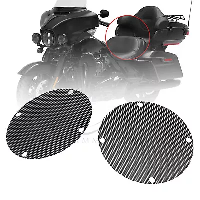 Black Motorcycle Mesh Rear Speaker Grill Covers For Harley Trike Street Glide US • $20.98