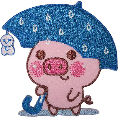 £2.79 • Buy Pig Umbrella Patch Iron Sew On T Shirt Bag Jacket Jeans Dress Embroidered Badge