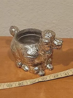 VINTAGE F B ROGERS SILVERPLATE POODLE PLANTER PET TABLE / SHELF PLANTER Dog • $25