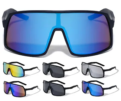 Oversized Futuristic Shield Wrap Around Sunglasses Sport Outdoor Beach Retro Xl • $11.95