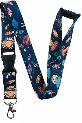 Space  Aliens & Planets Neck Lanyard With Safety Breakaway & Buckle Clip • £4.75