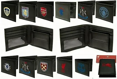 Mens Embroidered Crest Leather Football Club Sports Team Money Wallet Coin Purse • £13.45