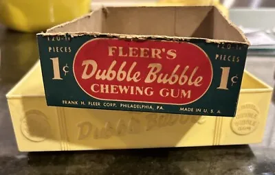 Vintage 1950s Double Bubble Bubble Gum Hard Plastic Counter Tray Fleer And Box • $39.95