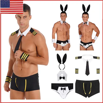 US Men Tuxedo Lingerie Underwear Waiter Gentleman Costume Bunny Cosplay Outfits • $11.74