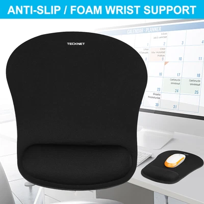 £4.99 • Buy TECKNET Mouse Pad Mat With Gel Wrist Support Anti-Slip Rubber Base For PC Laptop