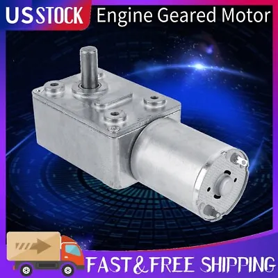 Electric High Torque  Worm Gearbox Geared DC Motor 12V Metal Gear Motor • $12.69